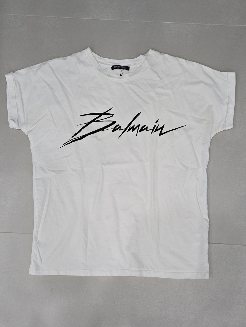 Balmain Woman's White Classic Logo Crew Neck T‑Shirt Size S